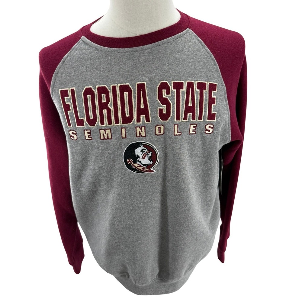 Colosseum Florida State Seminoles Embroidered Crewneck Sweatshirt‎ Mens Med NEW
